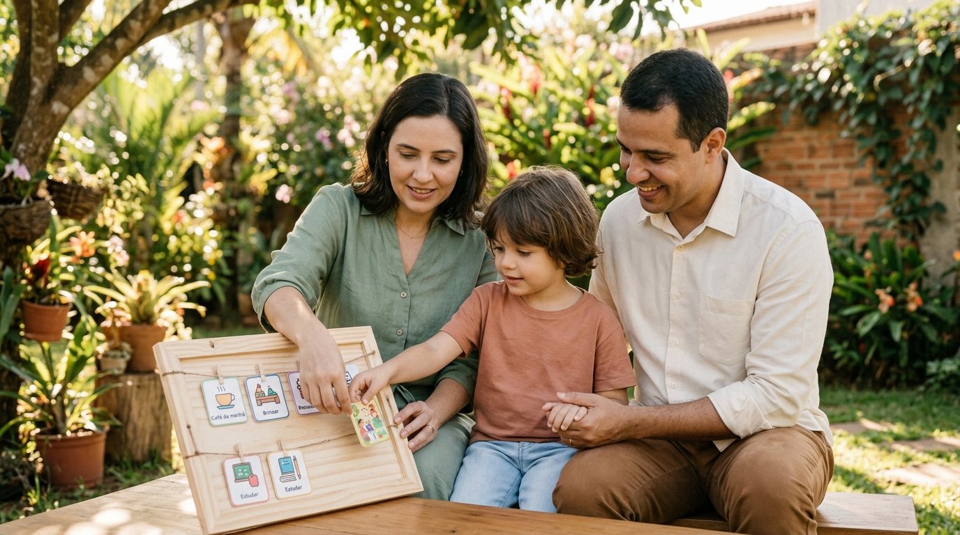 Rotinas visuais em casa: como criar quadros que realmente funcionam com crianças TDAH
